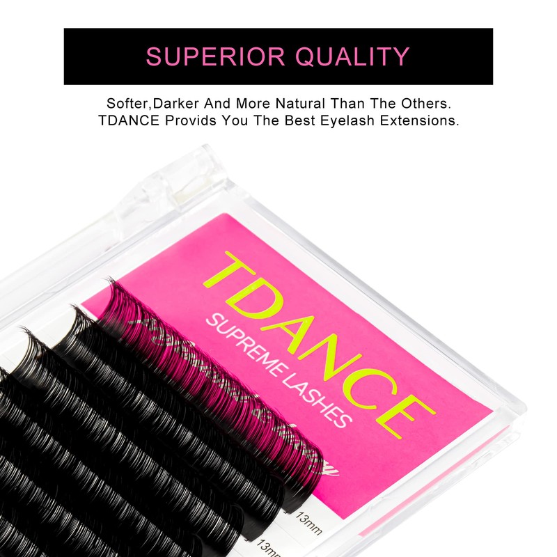 TDANCE Lash Extension Matte Black Eyelash Extension C CC D