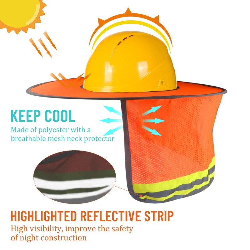 WMYCONGCONG 3 Pack Hard Hat Sun Shield Full Brim Mesh