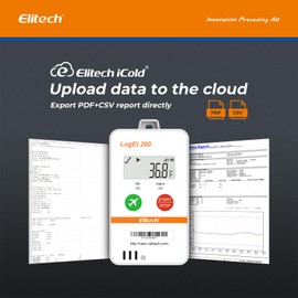 Elitech 4G Reusable Real-time Temperature Humidity Data Logger Light/Shock/GPS, Built-in SIM Card, Shadow Data,Airplane Mode,Cloud Data Storage,SMS/Email/APP/Web Alarm,100000 Points,Loget 260G-THE