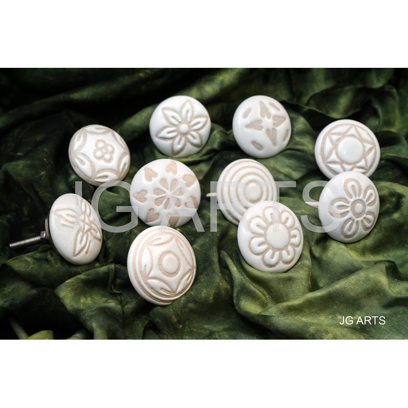 JGARTS 20 X Mix Vintage Look White Creame Creme Flower