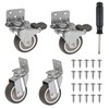Fulasun 4Pcs L Shaped Caster Wheel Set 1/1.5/2inch Soft Rubber