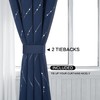 BUHUA Short Blackout Curtains - Silver Wave Pattern, Grommet Top