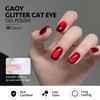 GAOY Red Cat Eye Gel Nail Polish, 16ml Glitter Holographic