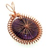 Amethyst Gemstone Copper Spirograph Wire Wrapped Pendant