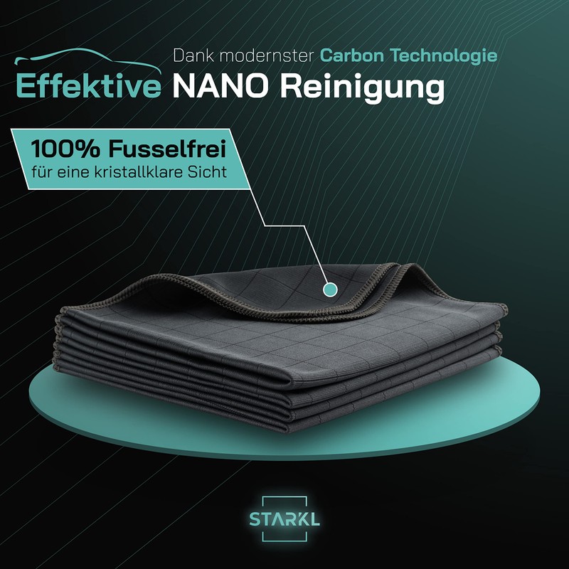 STARKL® 4 x Microfibre Cloths for Car Windows, Windows, Mirrors,