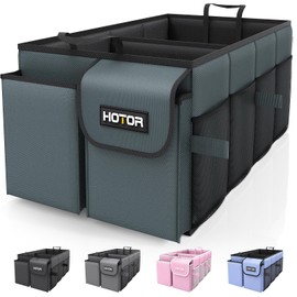 HOTOR Trunk Organizer for Car - Car Organizer, Foldable Trunk organizer for SUVs & Sedans, Sturdy Car Organization for Car Accessories, Tools, Sundries, Deep Teal, 2 Compartments, 21.3"×12.6"×10.6"