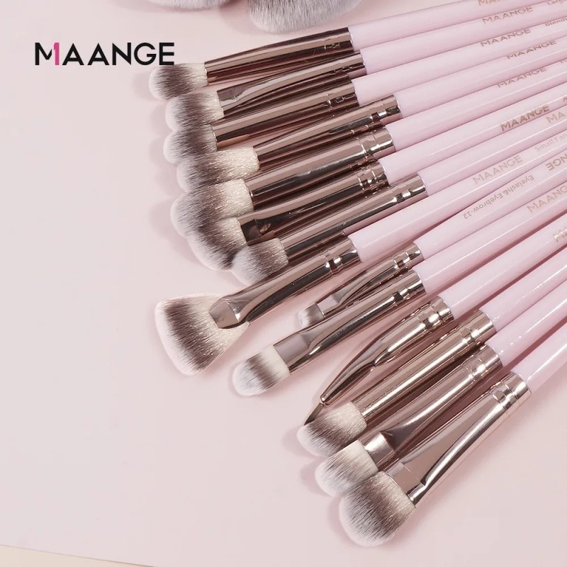 Set 20 Brochas De Maquillaje Profesionales Alta Calidad Color Rosa