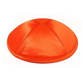 Zion Judaica Deluxe Kippot de satén individual o a granel, impresión personalizada opcional para cualquier evento, Anaranjado, Talla única