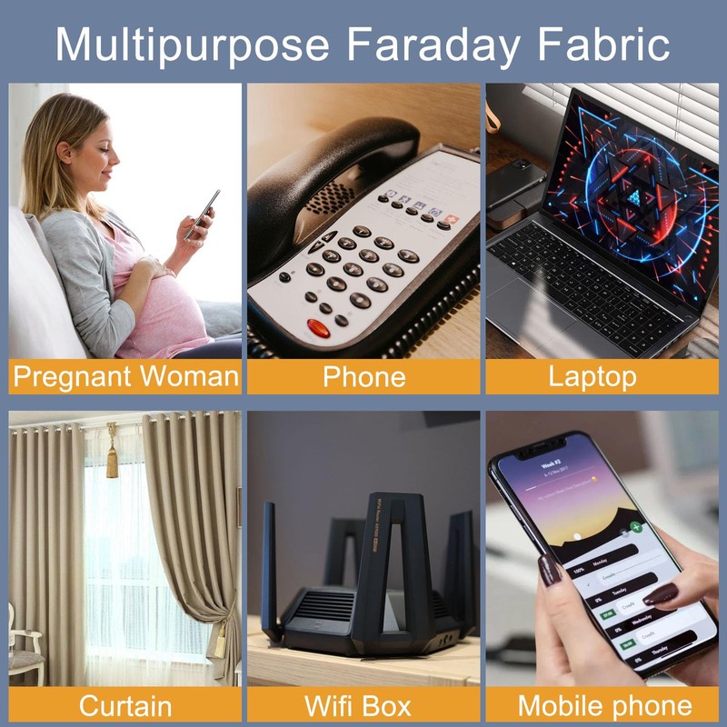 ZTTXL Faraday Fabric 43" W×118" L(Big 3 Yards)+1.18" W×314" L