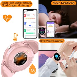 0.3inch Ultra Thin Smart Watch Fitness Tracker Pedometer with Heart Rate, Blood Pressure, Blood Oxygen and Sleep Monitoring Functions, Support Message Push Notification, Multiple OSD Languages