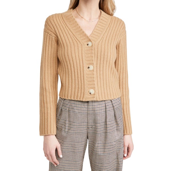 Chunky Ribbed Cardigan,Dune,XX-Small