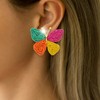 Handmade 4 Colors Raffia Dangle Earrings for Women Boho Cute