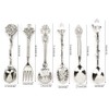 6 Pcs/Set Vintage Carved Coffee Spoons Teaspoons Retro Zinc Alloy