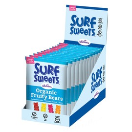 Surf Sweets Organic Fruity Bears, Non GMO Project Verified, Gluten Free, Nut-Free, Vegan & No Artificial Colors or Flavors, 2.75 oz (Pack of 12)