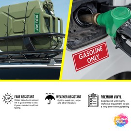 United by Color Gasoline & Diesel Fuel Only Stickers (6pack) - Strong Adhesive Waterproof Fuel Stickers - No Fade, Used for Truck, Car, RV, Gas Tank & Can