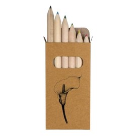 Azeeda 6 x 'Calla Lily Flower' Short 85mm Pencils/Coloured Pencil Set (PE00075060)