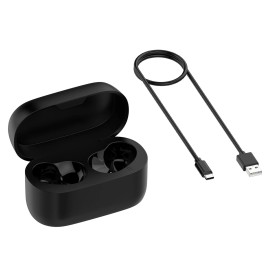 Black Charging Storage And Charging Case with Cable For Jabra Elite 75T Headset
