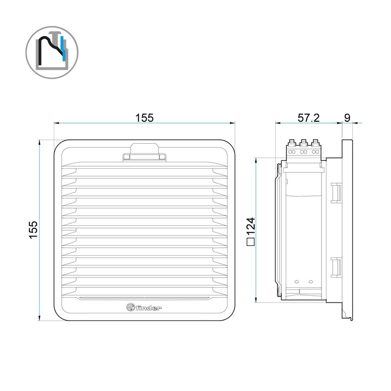 finder 7F.20.8.230.2055 Control Cabinet Fan 28 W 28 W 155