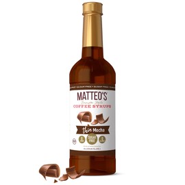 Matteo's Barista Style Sugar-Free Coffee Syrup, Mocha Flavor, Zero Calories and Sugar, Keto Friendly, Ideal for Lattes, Cappuccinos, Espresso, Americano, Indulgent Taste 33.8 Oz, 1-Pack