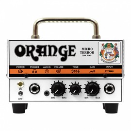 Orange MT20 Micro Terror 20-Watt Mini Guitar Amplifier Head Bundle with Orange Gig Bag, Instrument Cable, and Austin Bazaar Polishing Cloth