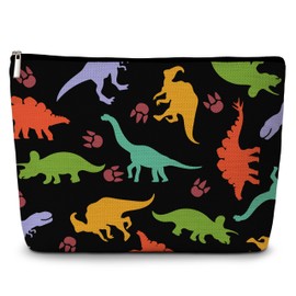 GREOXG Dinosaur Makeup Bag, Small Travel Cosmetic Bag with Zipper, Cute Makeup Pouch Gift Ideas for Women Friends Boys Girls Kids Birthday Christmas Wedding Graduation-E18