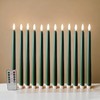Ni-JASW Green Flameless Taper Candles with Remote Timer, Flickering Battery