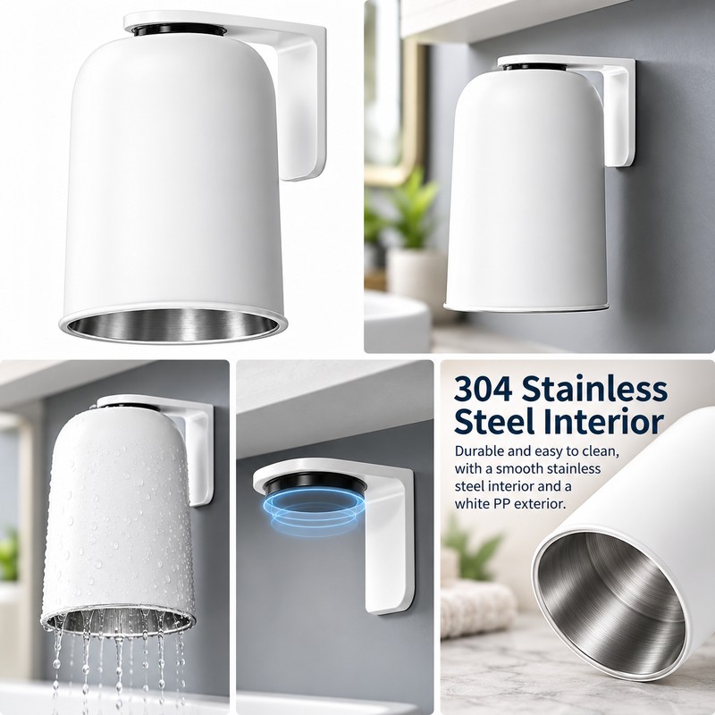 Magnetic Mouthwash Cup for Bathroom Organization – 304 Stainless Steel