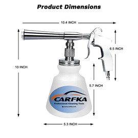 Car Cleaning Gun, CARFKA High Pressure Car Detailing Wash Gun 1L Foam Bottle Wash Spray Bottle Nozzle with Metal Spinner