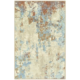 Maples Rugs Southwestern Stone Distressed Abstract Kitchen Rugs Non Skid Accent Area Floor Mat [Made in USA], 2'6 x 3'10, Multi