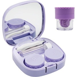 2 Piezas Estuche Lentes De Contacto, Estuche Para Lentes De Contacto, Estuche De Lentes De Contacto, Práctico Para Viajes y Uso Diario, Material Plástico Morado y Duradero