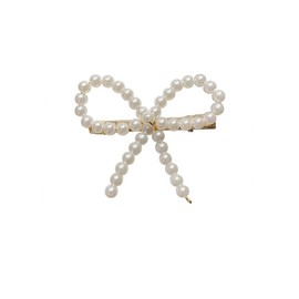 2Pcs Pearl Bow Hair Clips White Pearl Bow Hair Barrette Faux Pearl Hairpin Bow Hair Styling Accessories for Women Girls Wedding Birthday