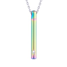 [InfuMemo] Urn Necklace Ash Stainless Steel Cylinder Cremation Jewelry Mini Urn Memorial Ash Jewelry for Women