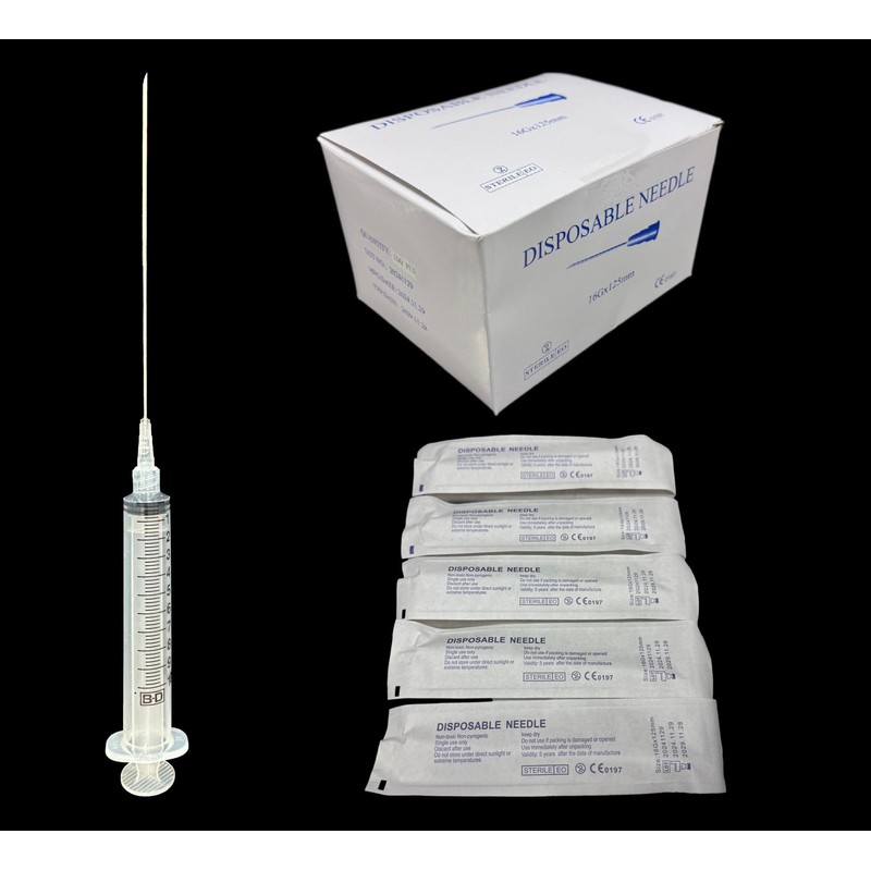 Myco Labs 16G 5 Inch 125mm Luer Lock Disposable Liquid