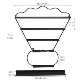 Giciashop Wall Mounted Nail Polish Organizer, 6 PCS Modern Nail Polish Wall Rack, 5 Tier Badminton Shaped Nail Polish Display Rack, Nail Polish Shelves for Stores, Nail Salons, Beauty Shops (Black)