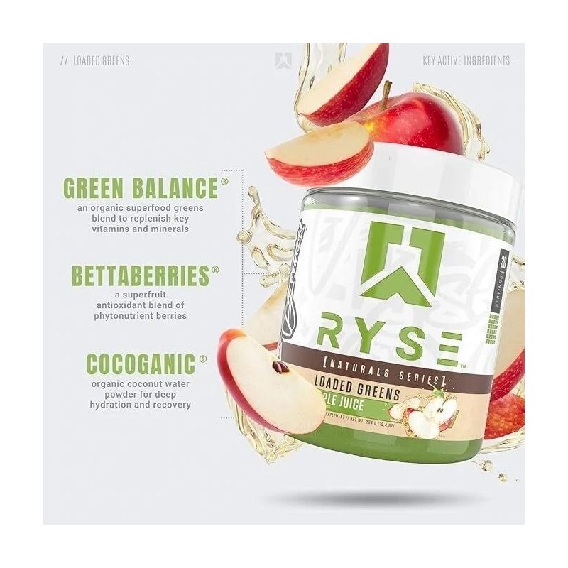 Ryse [Naturals Series] Loaded Greens 30 Servings - Flavor: Orange