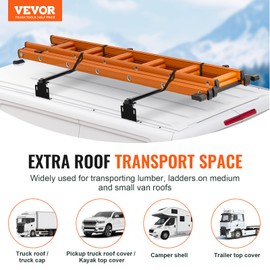 VEVOR Van Roof Ladder Racks - 60" Heavy-Duty Steel Racks, 500 lbs Capacity, Universal Midsize & Small Van Roofs, 2 Bars