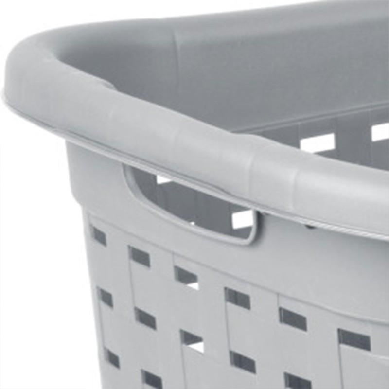 Sterilite 6-Pack Weave Laundry Basket, Rectangle Plastic Clothes Hamper w/
