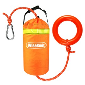 WiseRoot Throw Bag for Water Rescue: Quick Deploy Throwable Flotation Device, 50/70/98ft High Visibility Rope for Boating Kayaking Emergency Survival, 1900lb Tensile 5/16 Inch