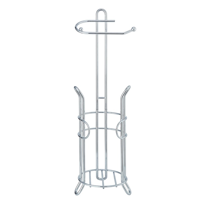 SunnyPoint Freestanding Toilet Paper Holder with Storage – Holds 3