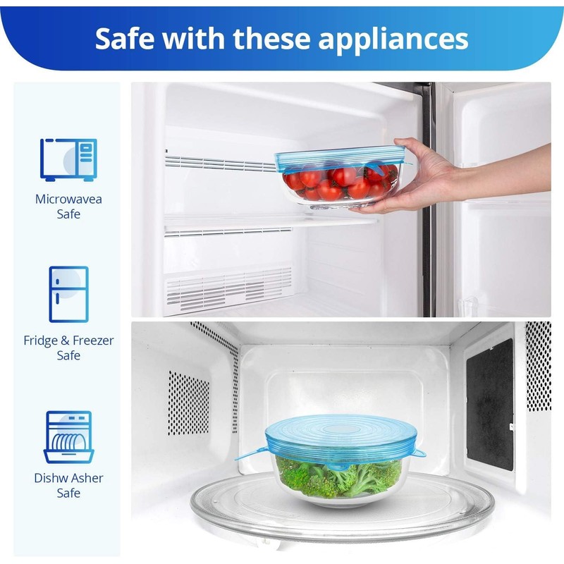 Silicone Stretch Lids, Zero Waste Reusable Silicon Container Lid Covers