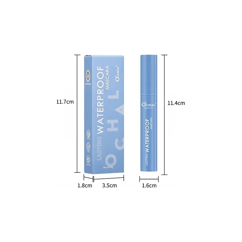 Máscara De Pestañas Waterproof Negro Rizado 12h 6g 2pzs