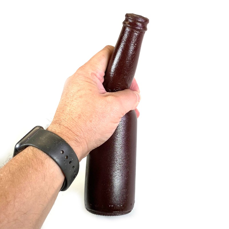 NewRuleFX Flexible Foam Rubber Beer Bottle Prop - Amber Brown