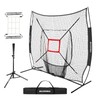 BaseGoal 7'×7' Baseball Softball Practice Net,Baseball Backstop,with Batting Tee,for Hitting
