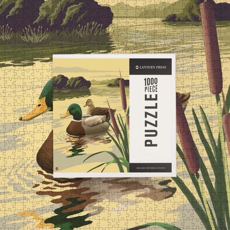 Lantern Press 1000 Piece Jigsaw Puzzle, Mallard Ducks
