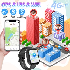 4G Kids Smart Watch for Boys Girls With GPS Tracker, Video Call, Family Chat, SOS, Camera,Pedometer - Kids Watch Birthday Gift for 5-14 Years Old