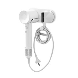 Compatible with Laifen SE Lite (NOT SE) Hair Dryer Holder Wall Mount with Plug Cord Organizer Hook, Adhesive Rack Organizer with Non-Slip Mats for Laifen SE Lite High Speed Blow Dryer, White