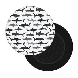 LBHH Sharks Nautical Boys Bar Stool Cover Round Seat Cushion with Elastic Washable and Non Slip Bottom for Barstool Padded Chair Dustproof Slipcover 12 Inch - One Cushion Only