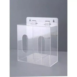 프리미엄 벽걸이형 마스크 보관함 아크릴 병원 정리 수납 1칸 [2칸 마스크 보관함] Premium Wall-Mounted Mask Storage Acrylic Hospital Organizer Storage 1 Compartment [2 Compartment Mask Storage]