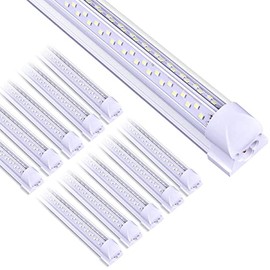 ELEKICO LED Shop Light 4FT, 50W 7200LM 5000K V Shape 4' Led Shop Light, Super Bright Linkable Shop Lights, Hight Output T8 LED Tube Lights, LED Shop Lights for Garage 4 Foot with Plug 10 Pack