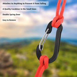 Nanaborn Mini Carabiner Clip Aluminum Lightweight D-shape Spring 10PCS for Keychain Climbing Fishing Hiking Outdoor